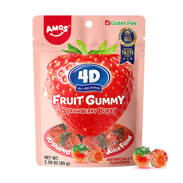 Amos 4D Fruit Gummy Strawberry Burst