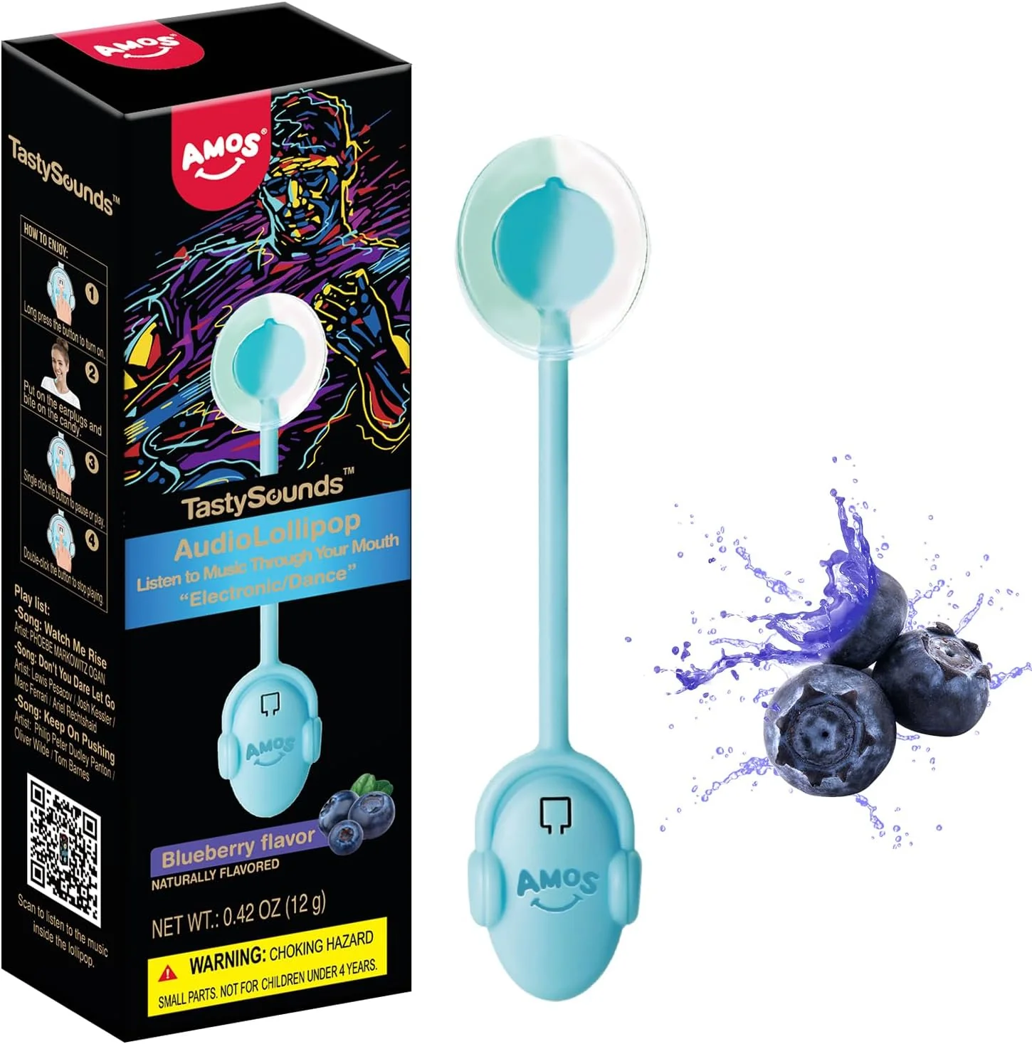 Amos Audio Lollipop Blueberry Flavor - China