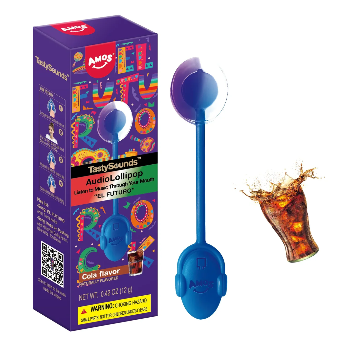 Amos Audio Lollipop Strawberry Flavor