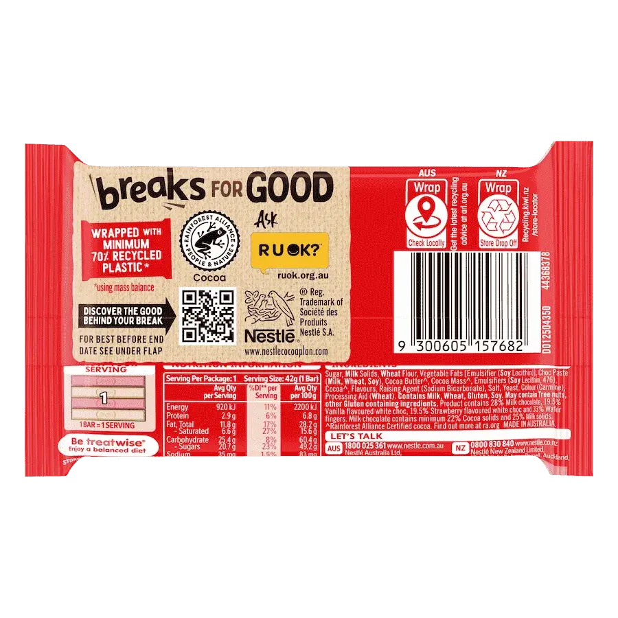 Australian Nestle Kit Kat Neapolitan Bar 1.48 oz (42g) - Image 2