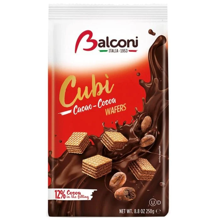 Balconi Cubi Cocoa Wafers - 250g (Kosher)