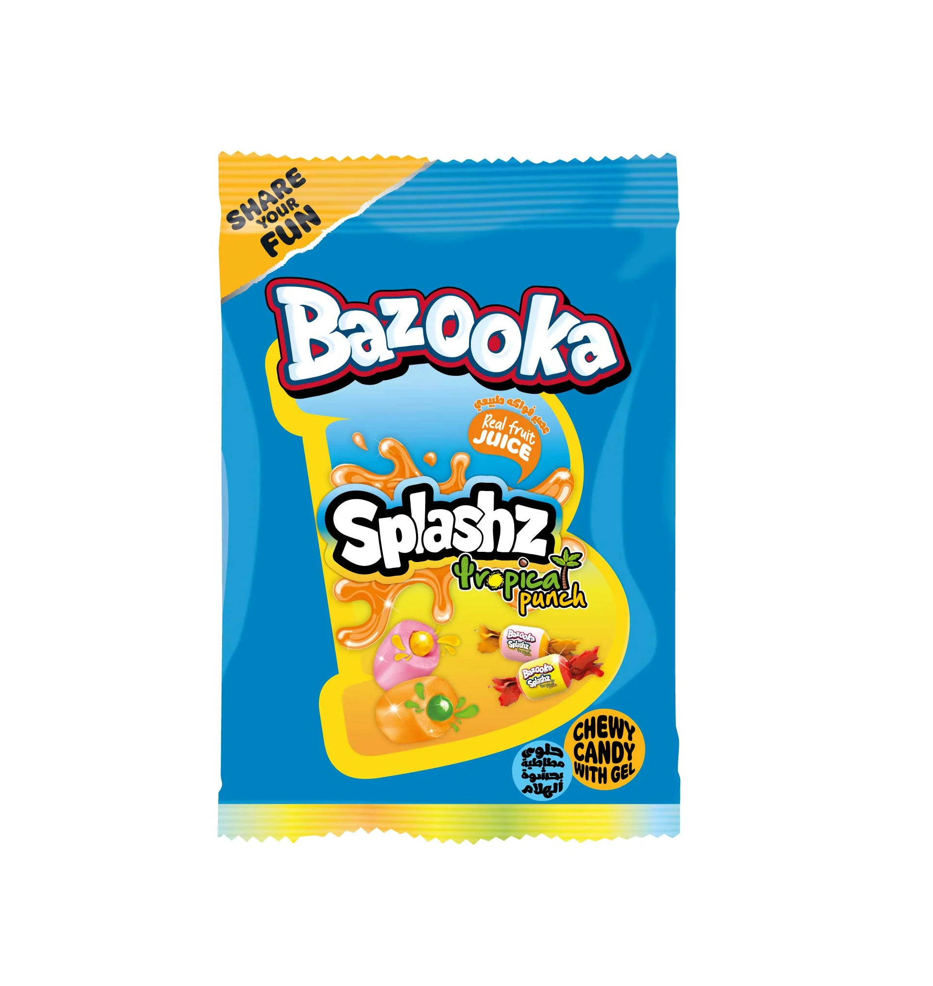 Bazooka Splashz Tropical Punch 120g - UK (Case of 12)