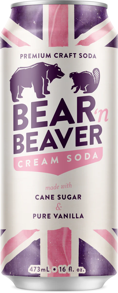 Bear 'N Beaver Cream Soda, 16 fl oz Can, 12ct