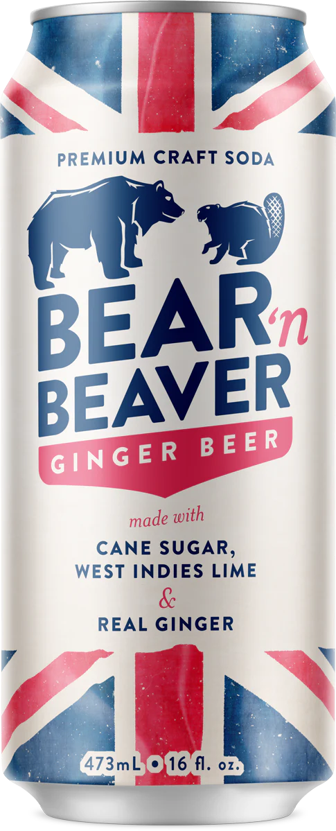 Bear 'N Beaver Ginger Beer, 16 fl oz Can, 12ct