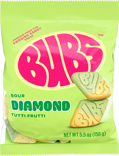 Bubs Sour Diamond - TuttI Frutti 156g