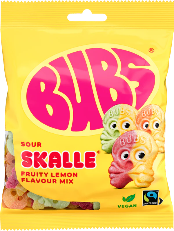 Bubs Sour Skalle Fruity Lemon Flavor