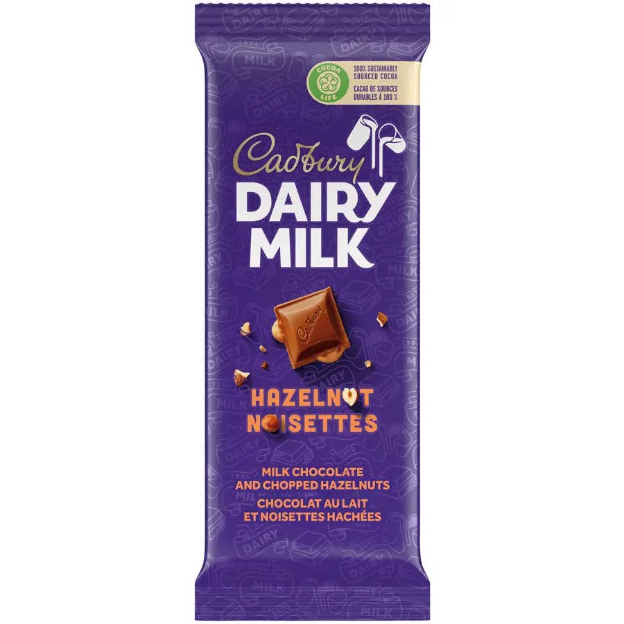 Cadbury Dairy Milk Chocolate with Hazelnut, Family Size - Case 21 count x100.0 g