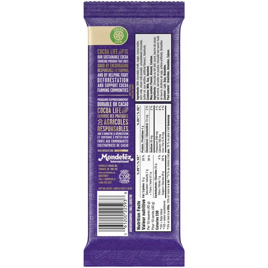 Cadbury Dairy Milk Chocolate with Hazelnut, Family Size - Case 21 count x100.0 g - Image 3