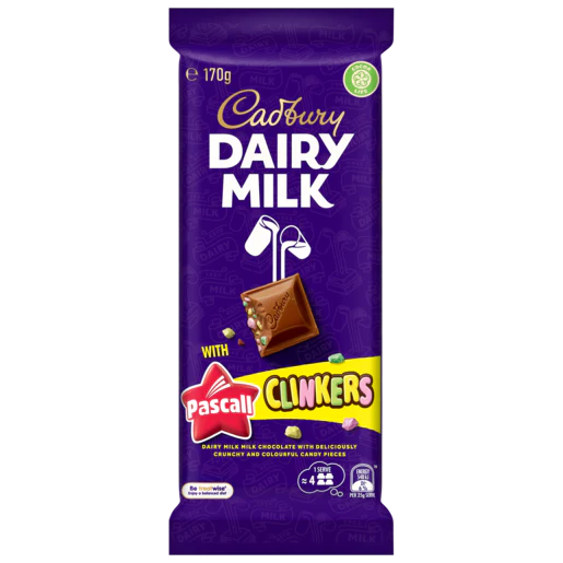 Cadbury Pascall Clinkers Block 6.0oz (170g) Australian