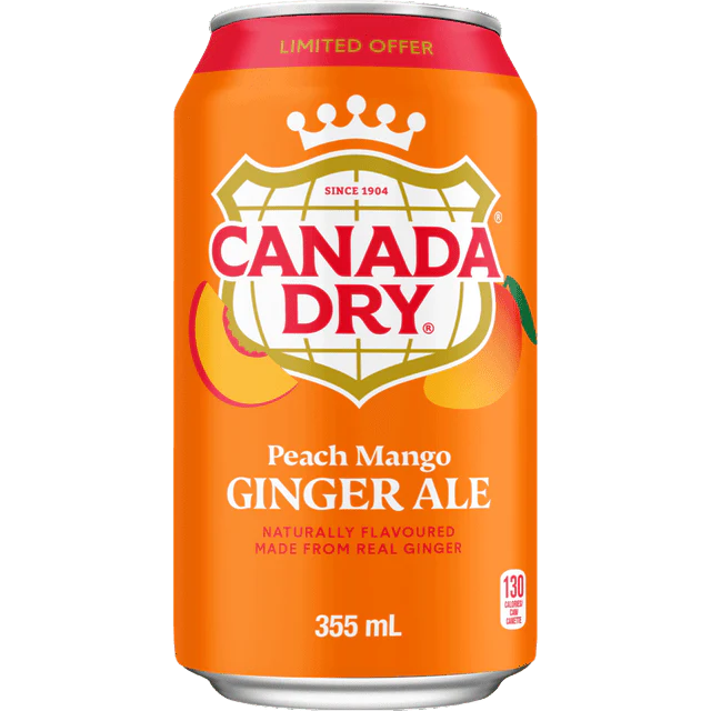 Canada Dry Peach Mango Ginger Ale - 355ml