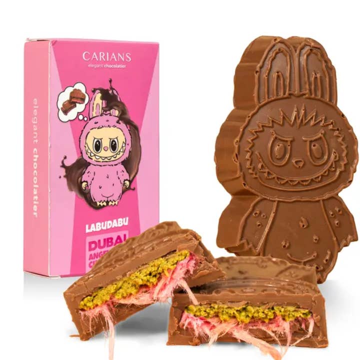 Carians Labubu Pink Angel Hair Dubai Chocolate Bar