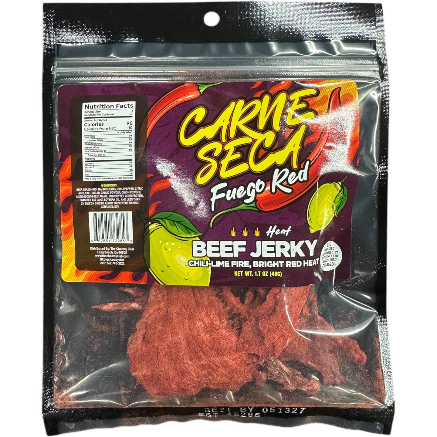 Carne Seca Beef Jerky - Flamin Hot 48g