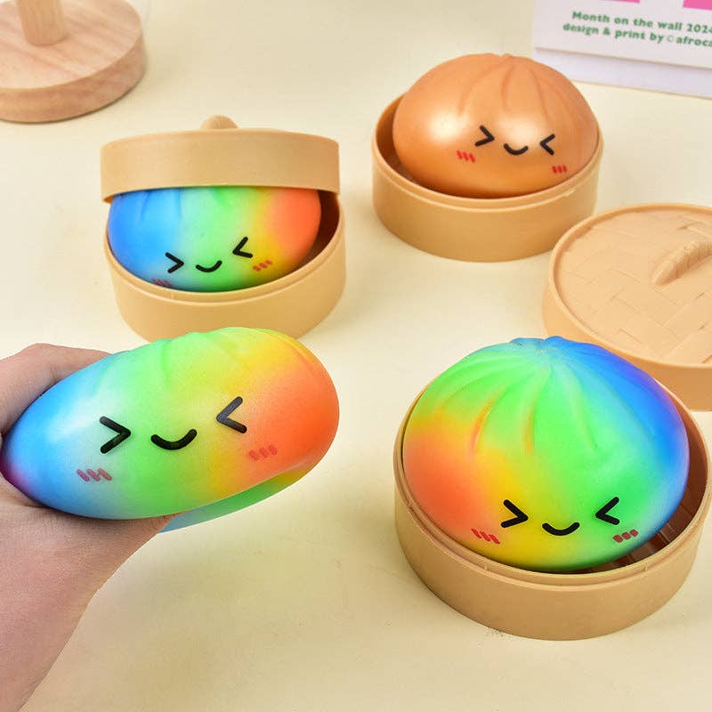 Cartoon Jumbo Mystery Squishy Dumpling Realistic Steamed Bun Stress Relief Squeeze Toy: Flour dumpling / 1 pc (ship randomly) - Image 6