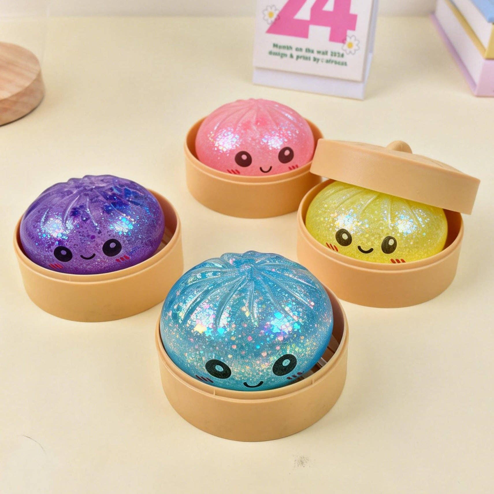 Cartoon Jumbo Mystery Squishy Dumpling Realistic Steamed Bun Stress Relief Squeeze Toy: Flour dumpling / 1 pc (ship randomly) - Image 7