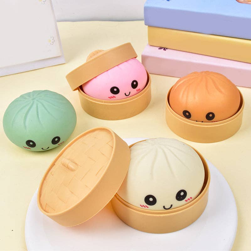 Cartoon Jumbo Mystery Squishy Dumpling Realistic Steamed Bun Stress Relief Squeeze Toy: Gold sparkling / 1 pc (ship randomly) - Image 3