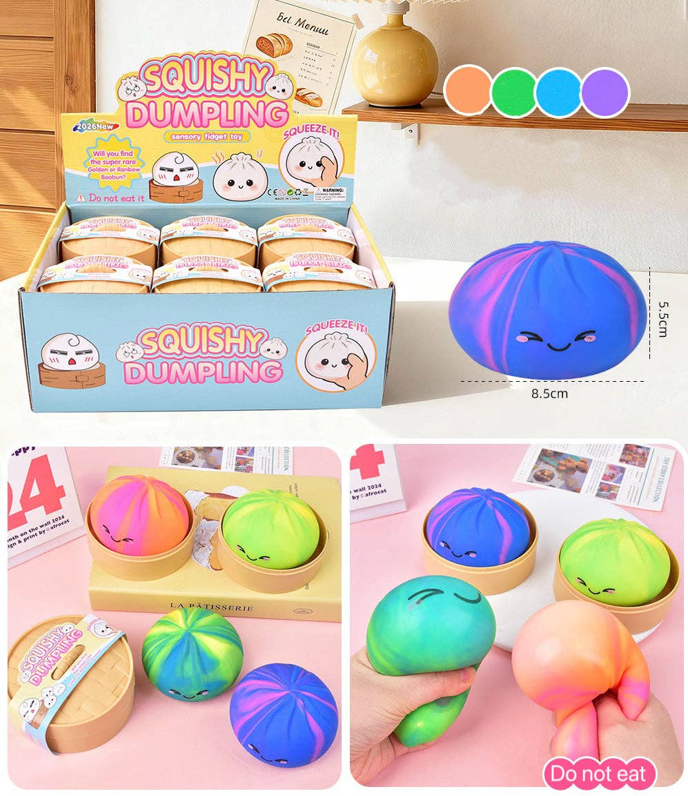 Cartoon Jumbo Mystery Squishy Dumpling Realistic Steamed Bun Stress Relief Squeeze Toy: Gold sparkling / 1 pc (ship randomly) - Image 9