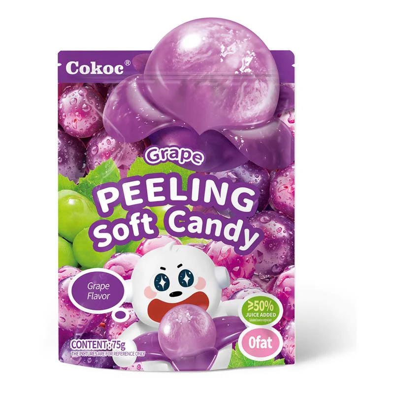Cokoc Grape Peeling Soft Candy - 75g
