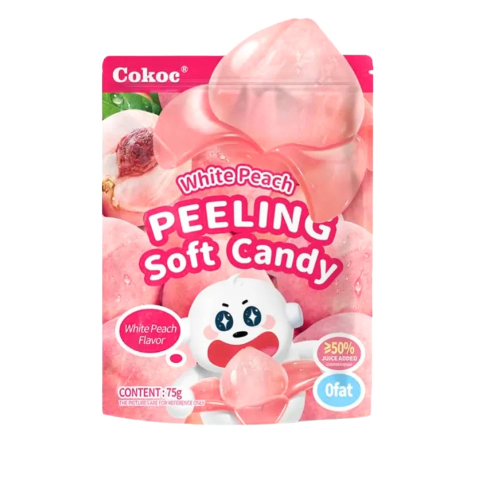 Cokoc White Peach Peeling Soft Candy - 75g