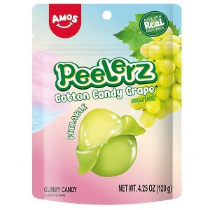Amos Peelerz Cotton Candy Grape Peelable Gummy Candy