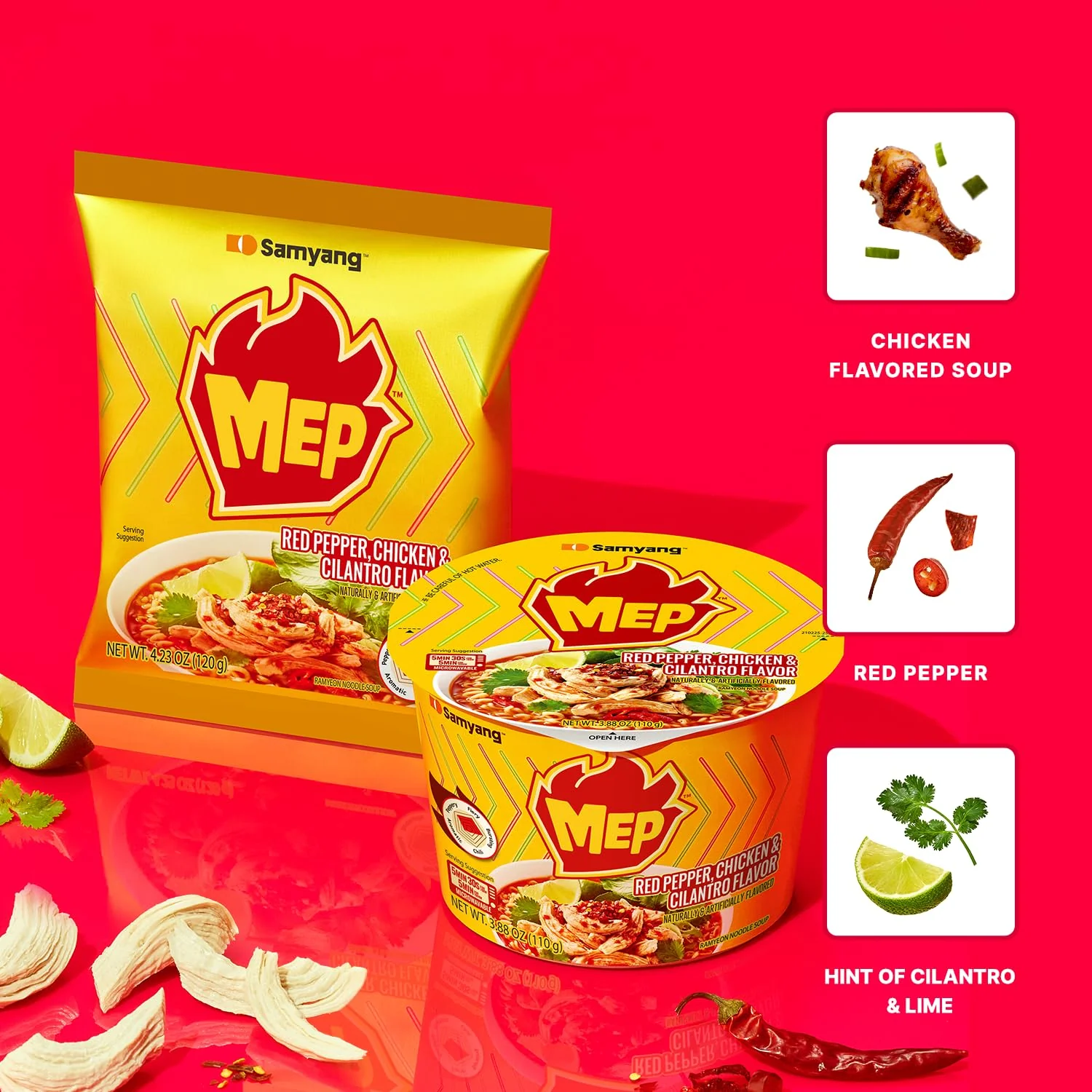Samyang MEP Red Pepper Chicken & Cilantro Flavor Instant Noodles