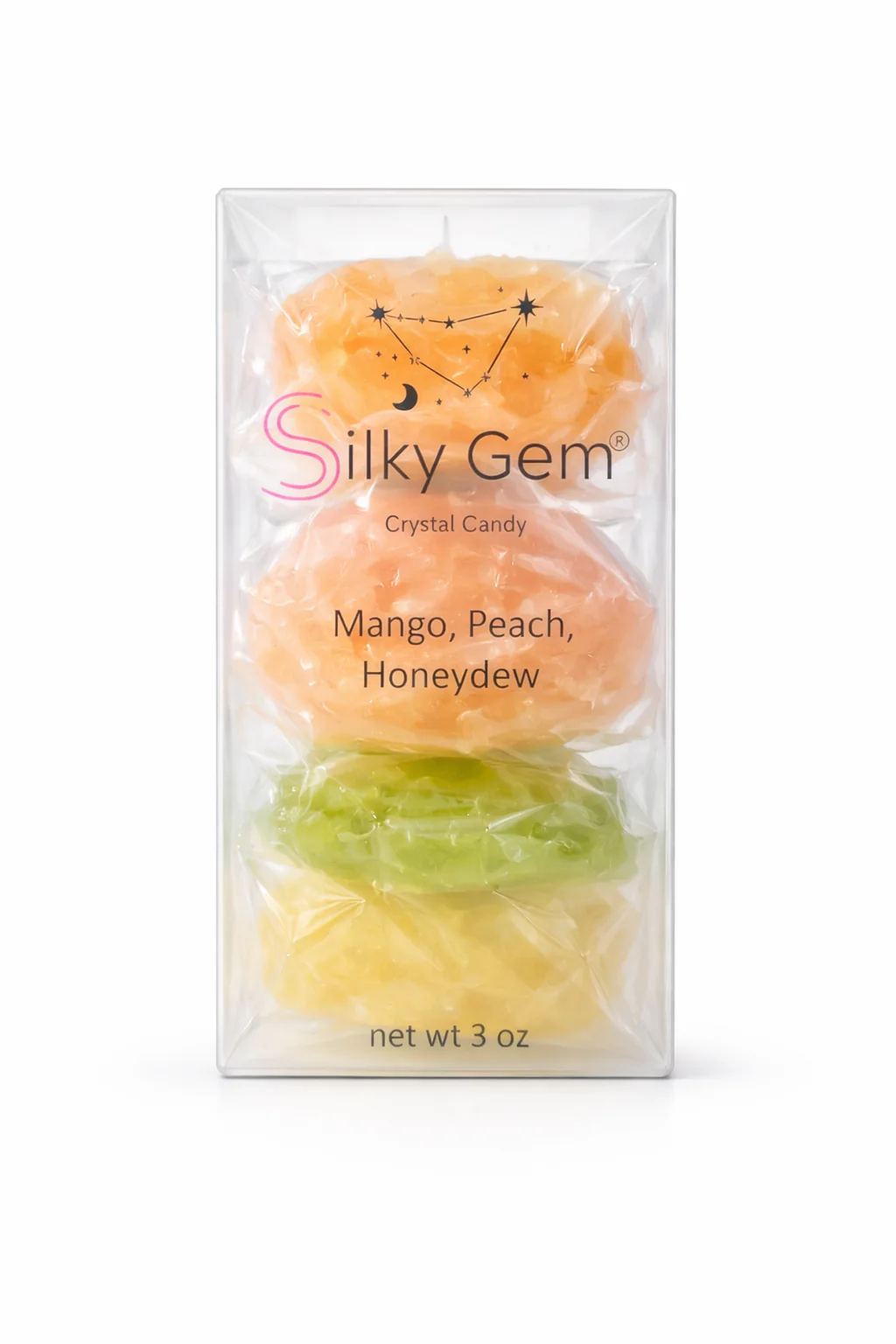 Silky Gem Crystal Candy – Mango, Peach, Honeydew