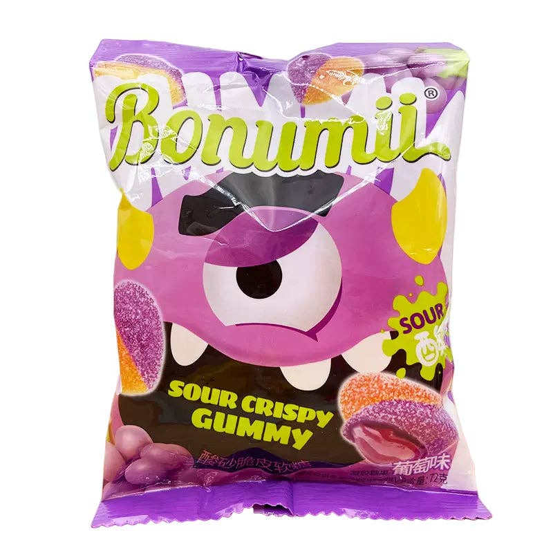 Bonumii Sour Sandy Crispy Gummy (Grape Flavor) – 72g