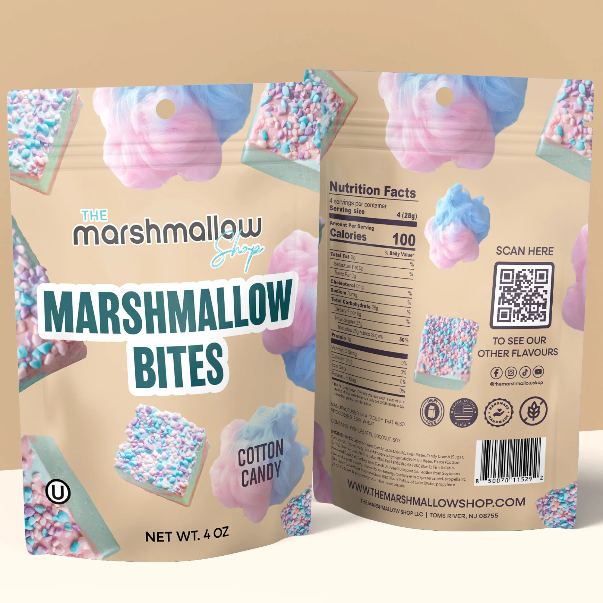 COTTON CANDY MARSHMALLOW BITES - 4 Oz - Image 3