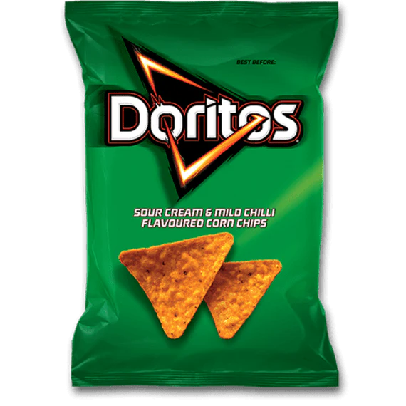 Doritos Sour Cream & Mild Chilli Flavored Corn Chips