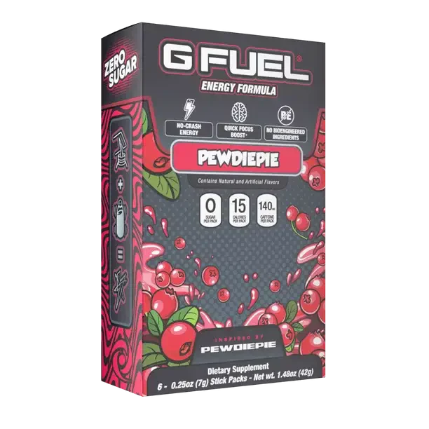 G fuel Energy Powder Stick Pack- Pewdiepie 6pks: Default Title