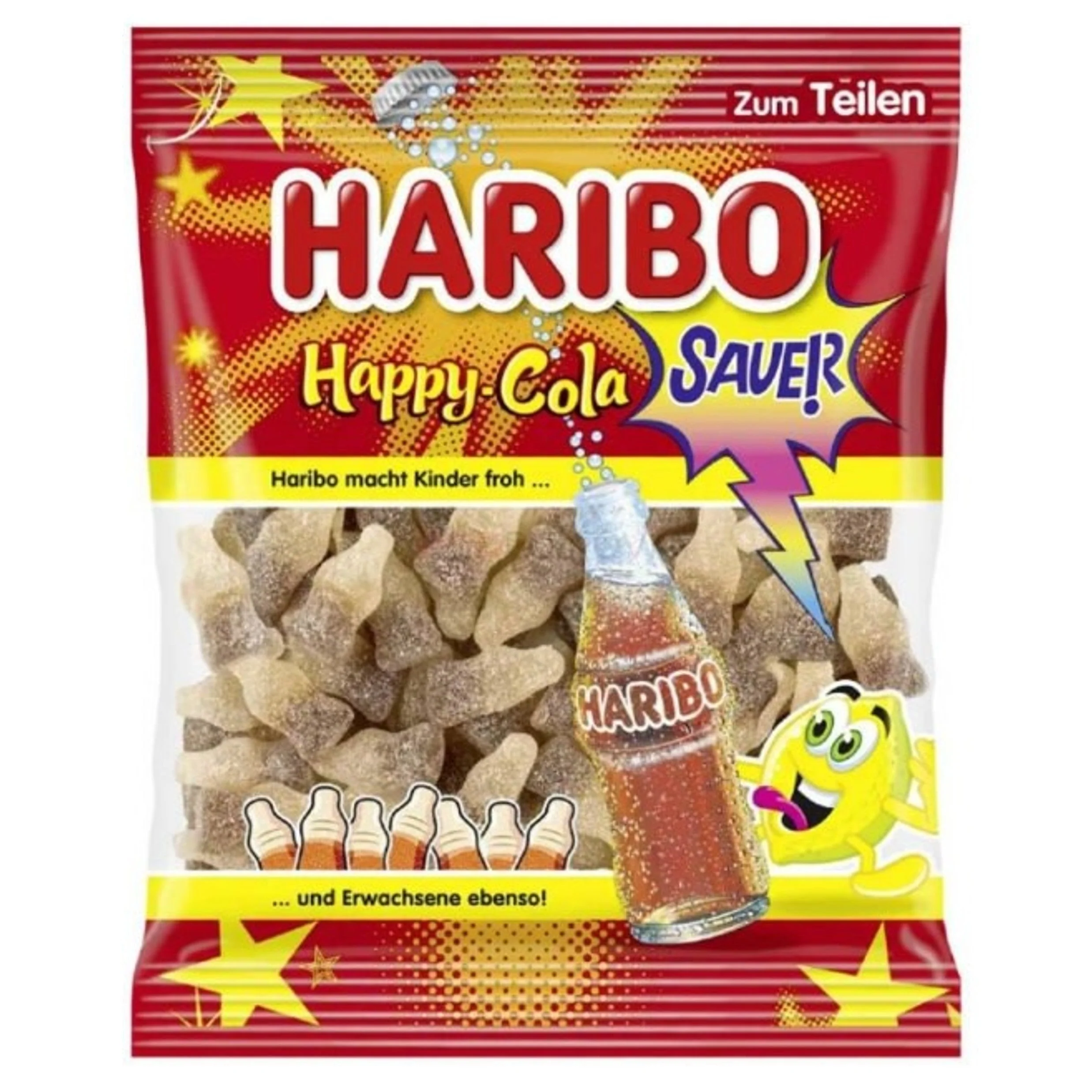 Haribo Happy Cola Sour Lemon 175g GERMANY (Case of 12)