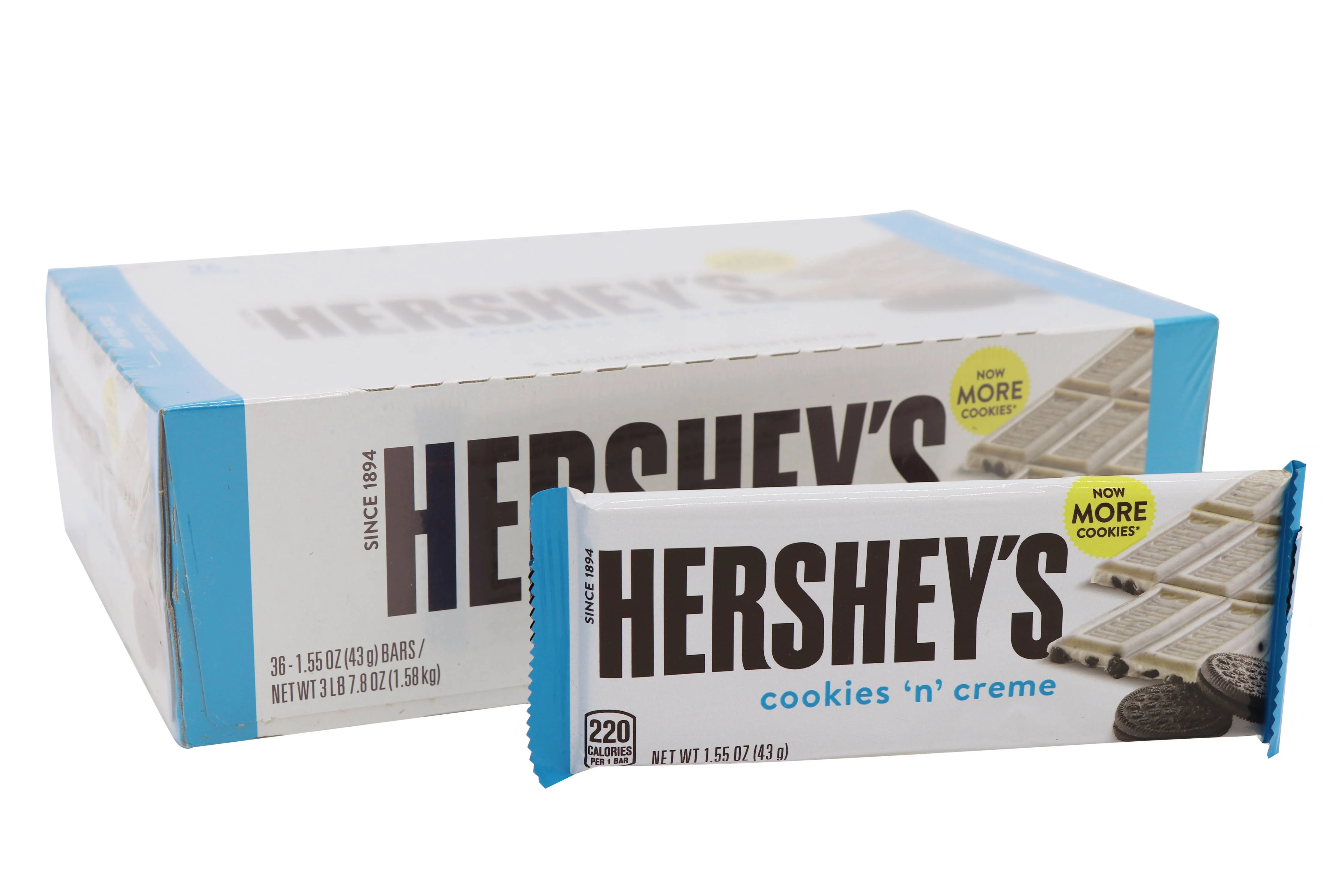Hershey's Cookies & Creme Bar, 1.55oz, 36ct Case