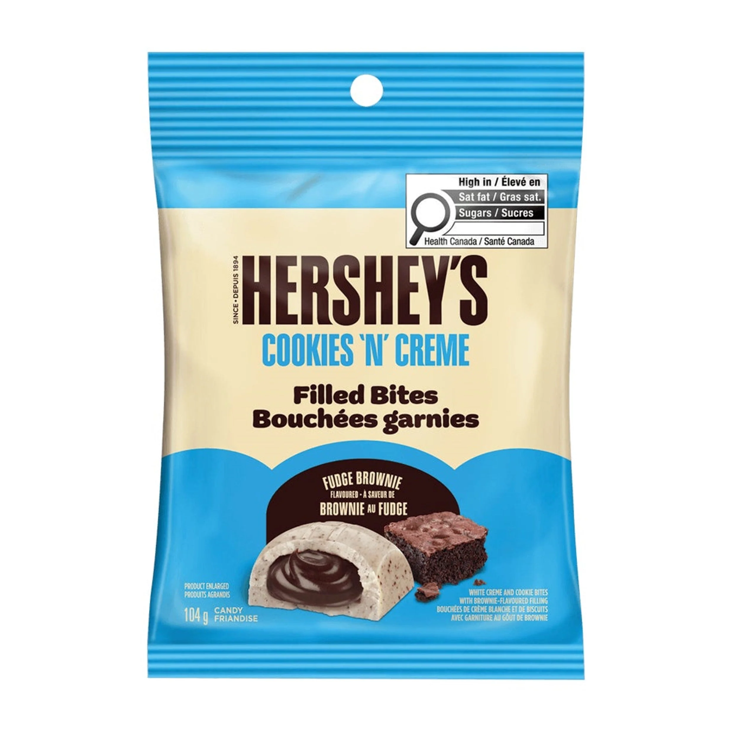 Hershey's Cookies 'N' Cream filled bites 104g CANADA (Case of 12)