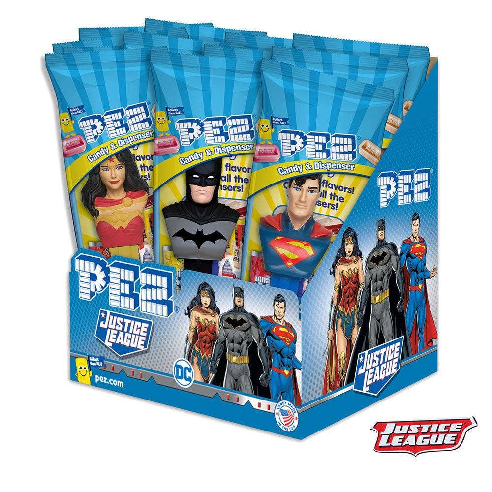 Justice League DC Comics PEZ Candy, Poly Bag, 12ct Display