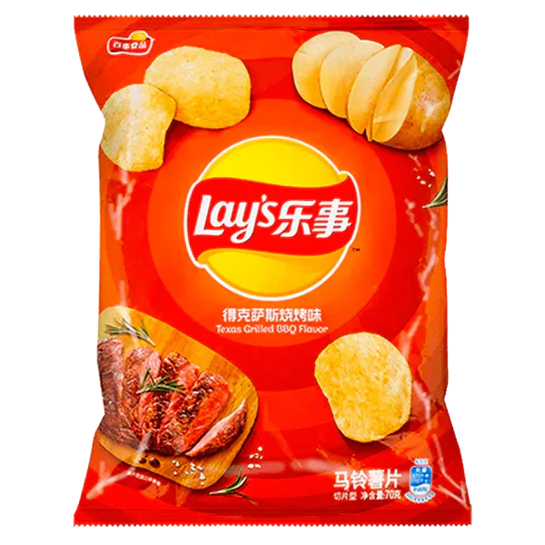 Lays Texas Grilled 70g - CHINA (Case of 12)