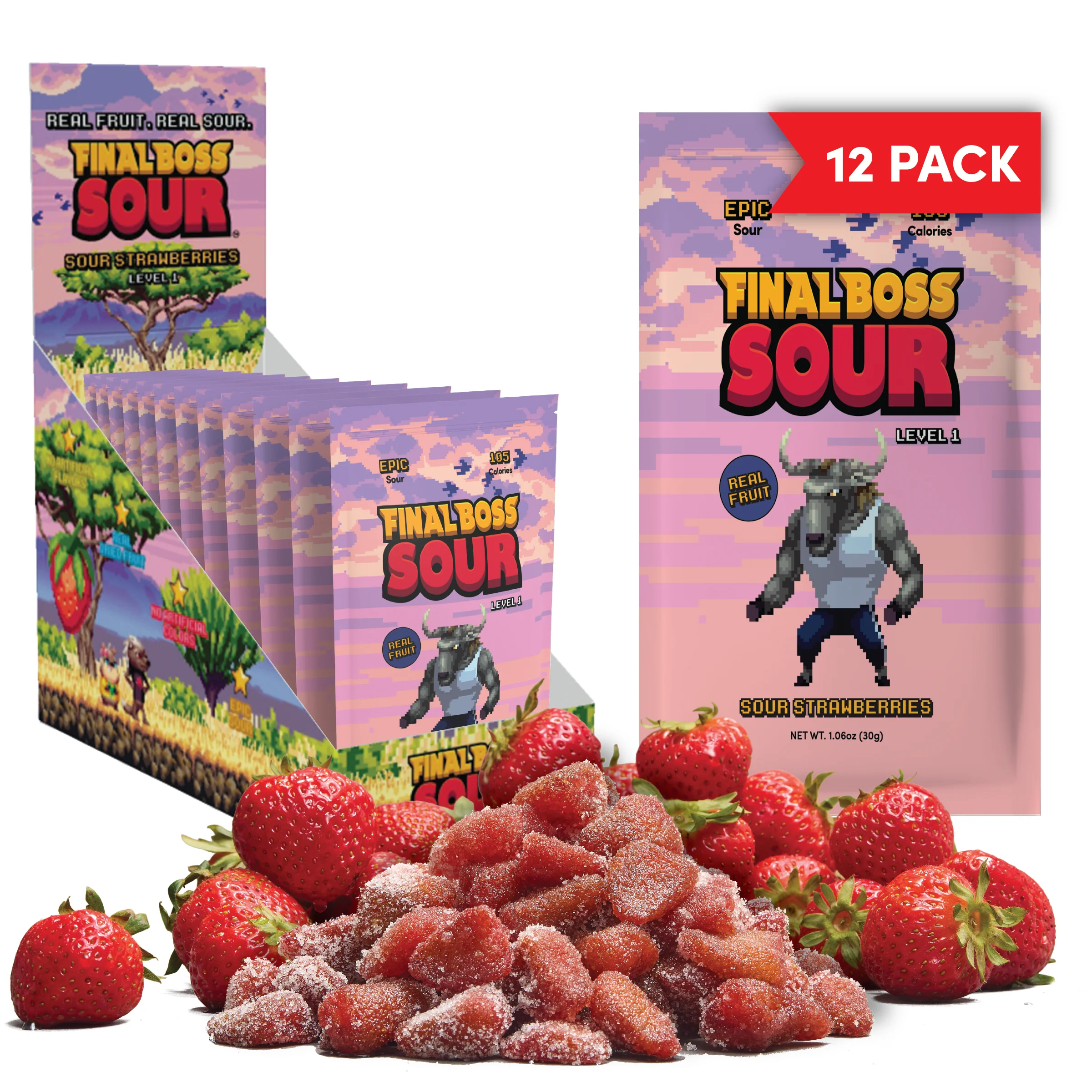 Level 1 Sour Strawberry Retail Display PDQ (12 Count)