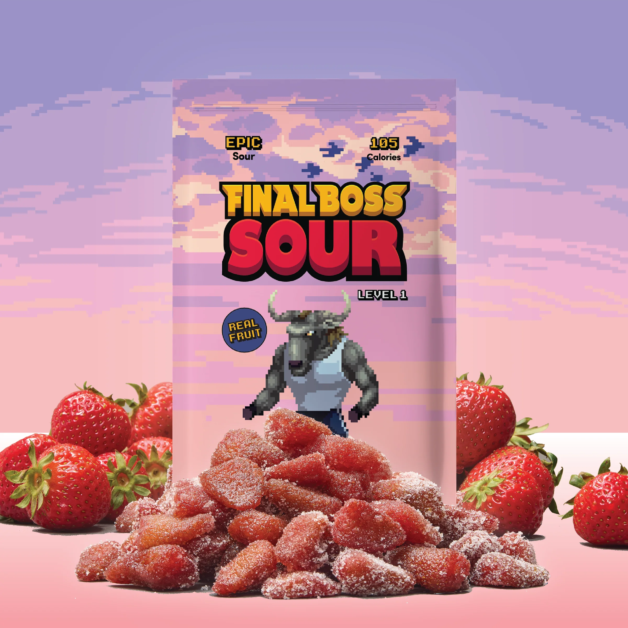 Level 1 Sour Strawberry Retail Display PDQ (12 Count) - Image 2