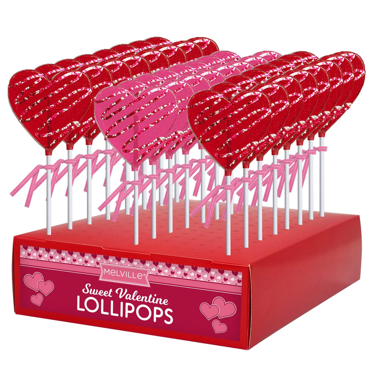Melville Valentine Chocolate Drizzled Heart Lollipop - 1 Piece with Sprinkles