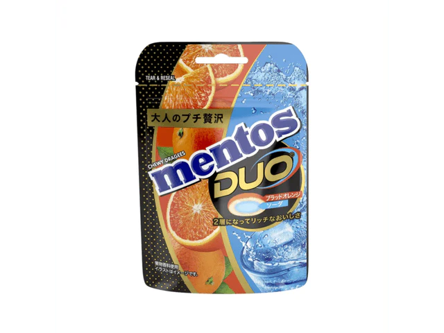 Mentos Duo - Blood Orange & Soda - Japanese Chewy Dragees