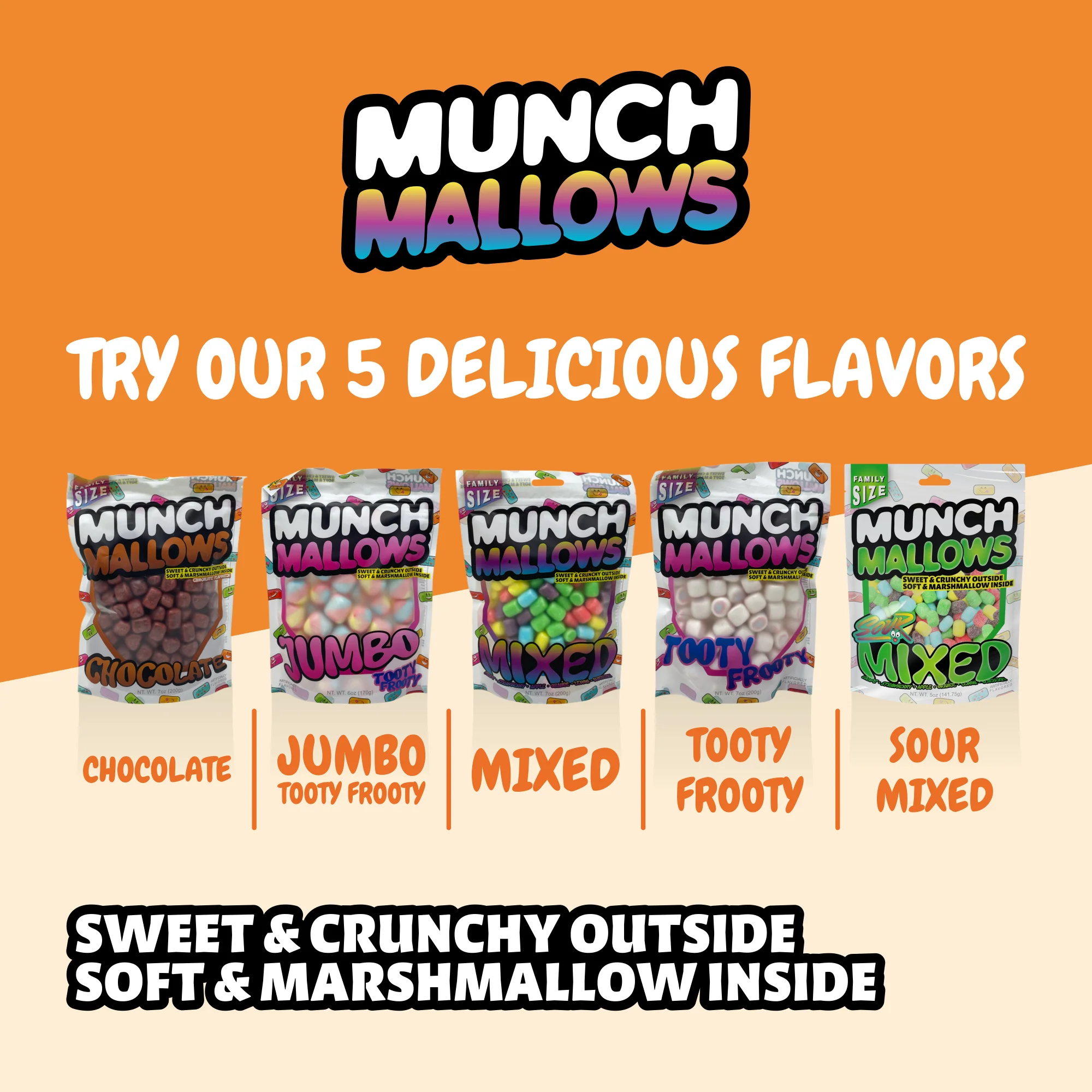 Munch Mallows - Marshmallow Candy - Unique Novelty Candy: Tooty Frooty Regular - Image 8