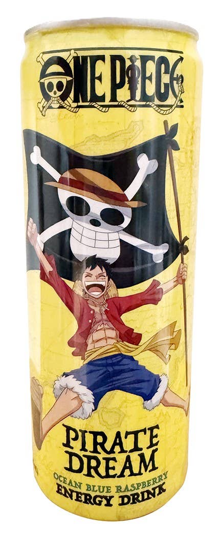One Piece Pirate Dream Ocean Blue Rasp Energy Drink 12ct