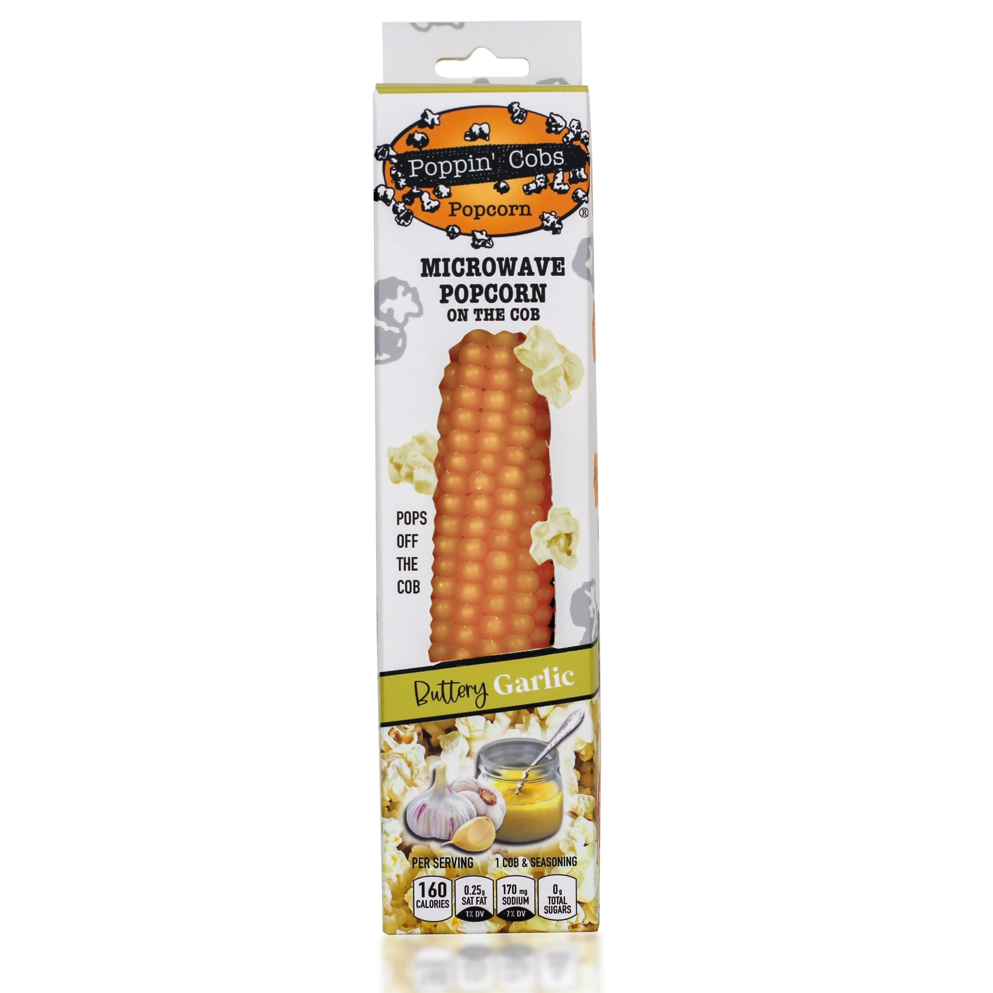 Poppin’ Cobs Microwave Popcorn on the Cob - Buttery Garlic