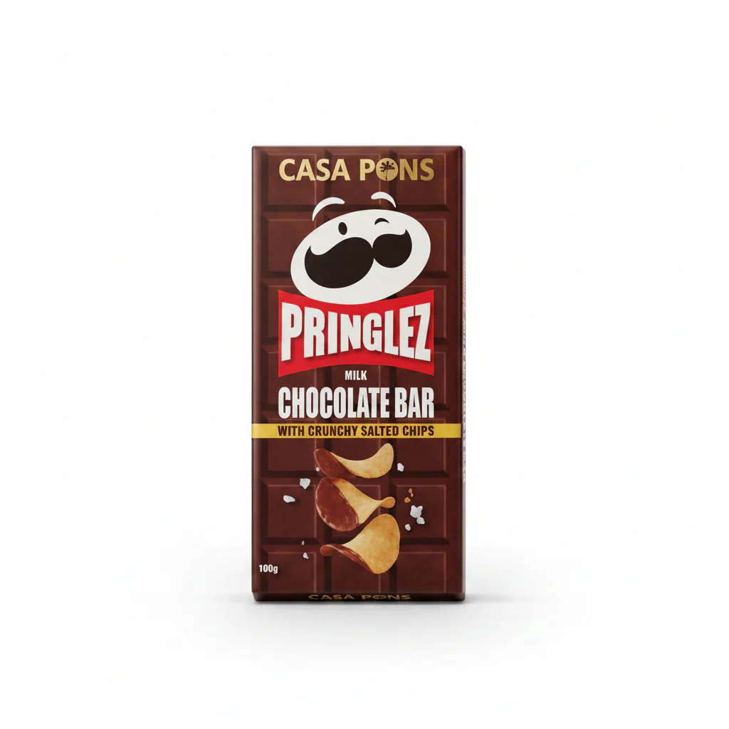 PRINGLES - MILK - Chocolate Bar - Crunchy Salted Chips - 4.94 Oz - UAE