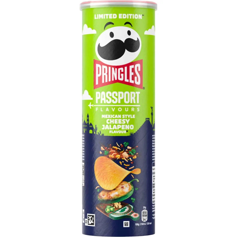 Pringles - Passport - Cheesy Jalapeno Flavor - Mexican Style - United Kingdom