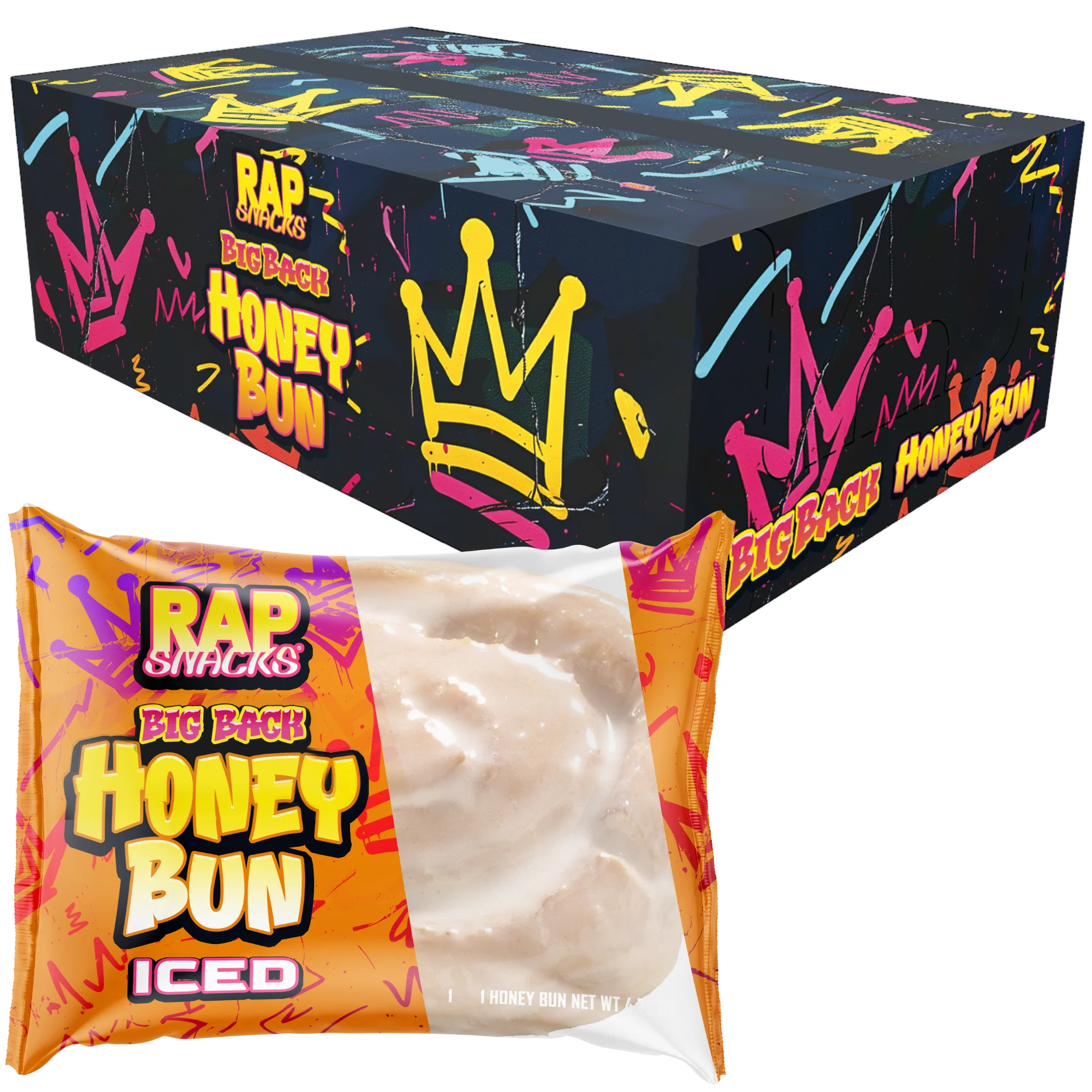 Rap Snacks Big Back Iced Honey Buns (4.75oz) (12-Pack)