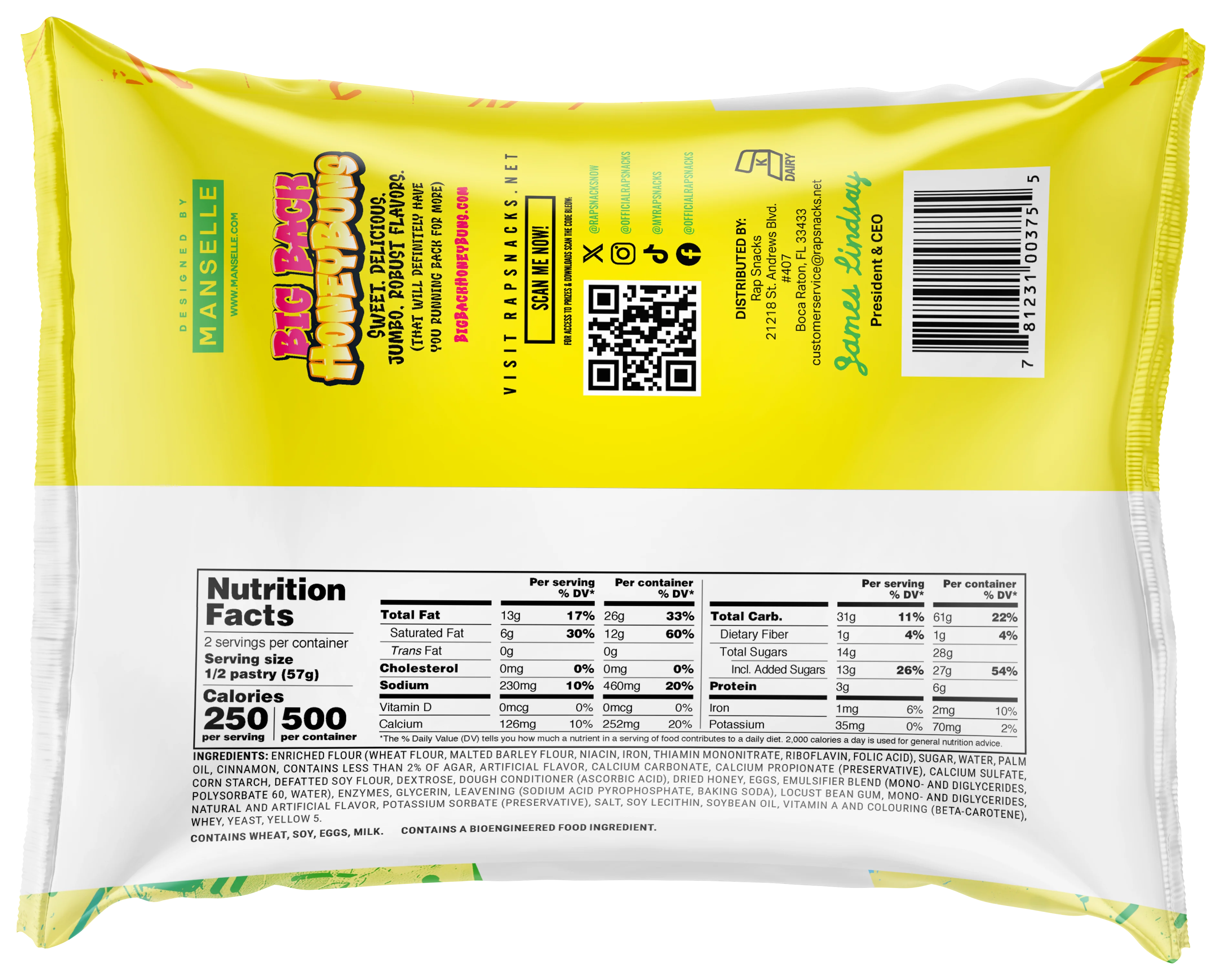 Rap Snacks Big Back Lemon Honey Buns (4.75oz) (12-Pack) - Image 3