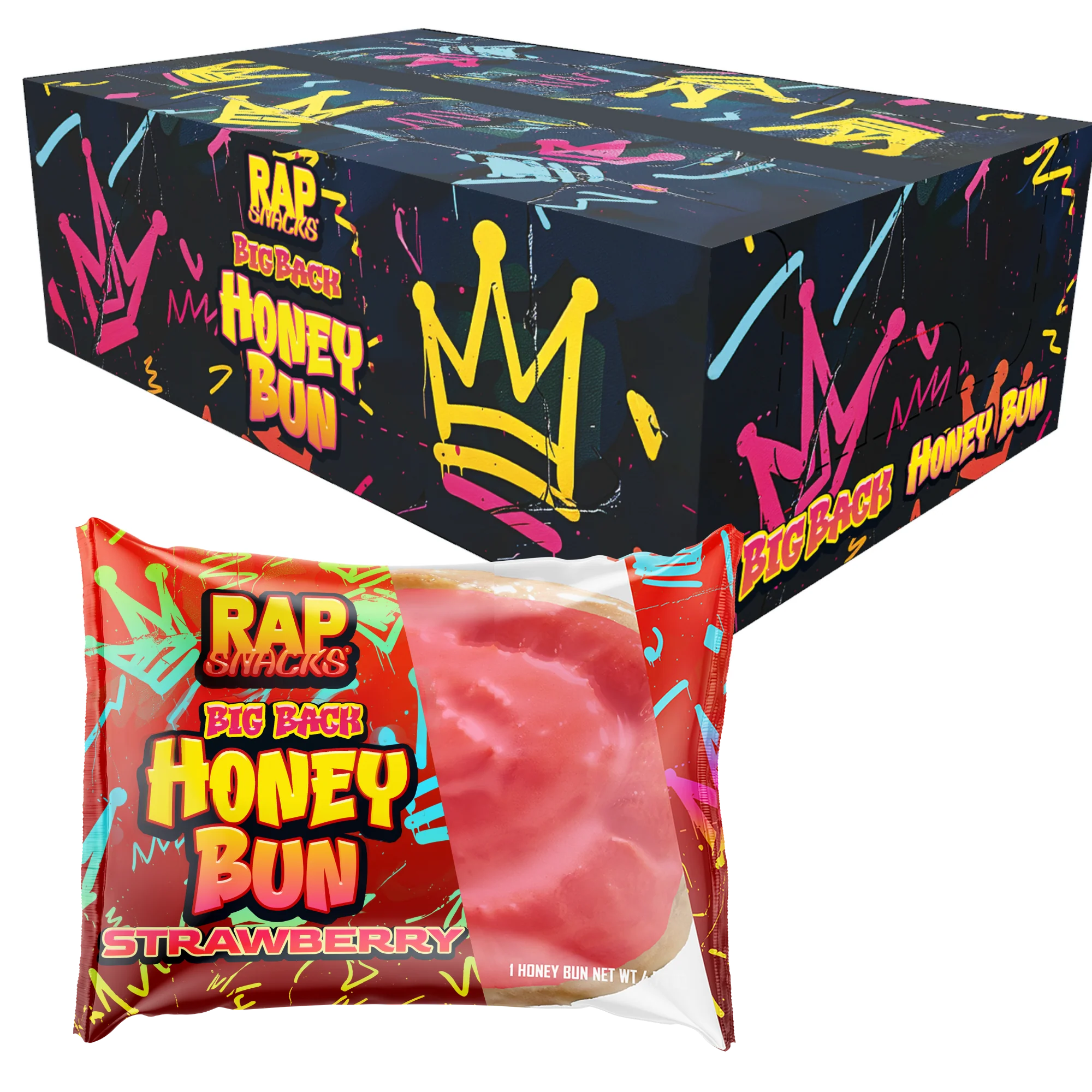 Rap Snacks Big Back Strawberry Honey Buns (4.75oz) (12-Pack)