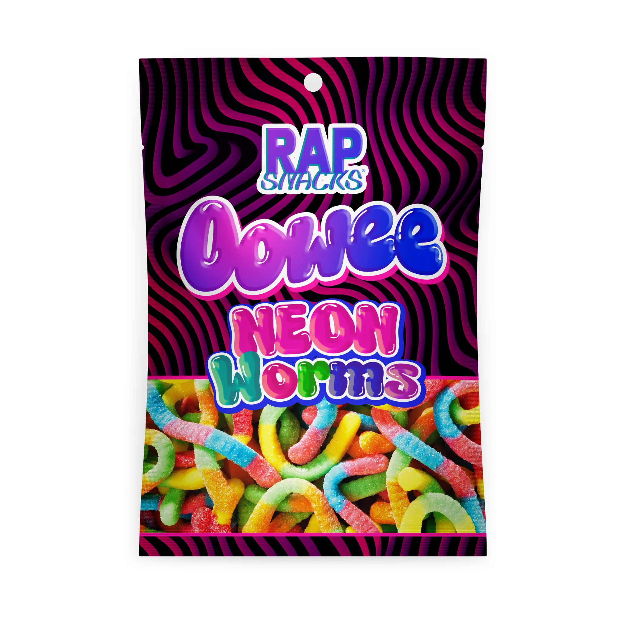 Rap Snacks Oowee Neon Worms (5.3oz) (12-Pack) - Image 2