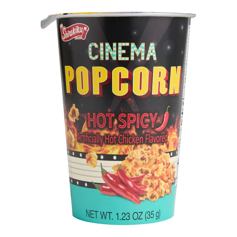 SHIRAKIKU Popcorn Cinema artificially hot chicken flavored 35g