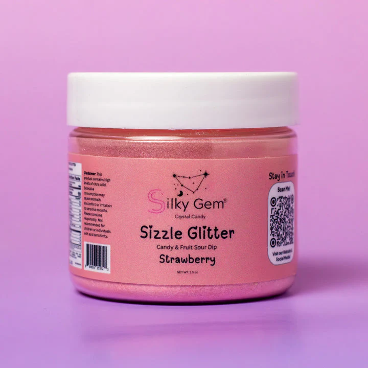 Silky Gem Sizzle Glitter Candy & Fruit Sour  - Strawberry