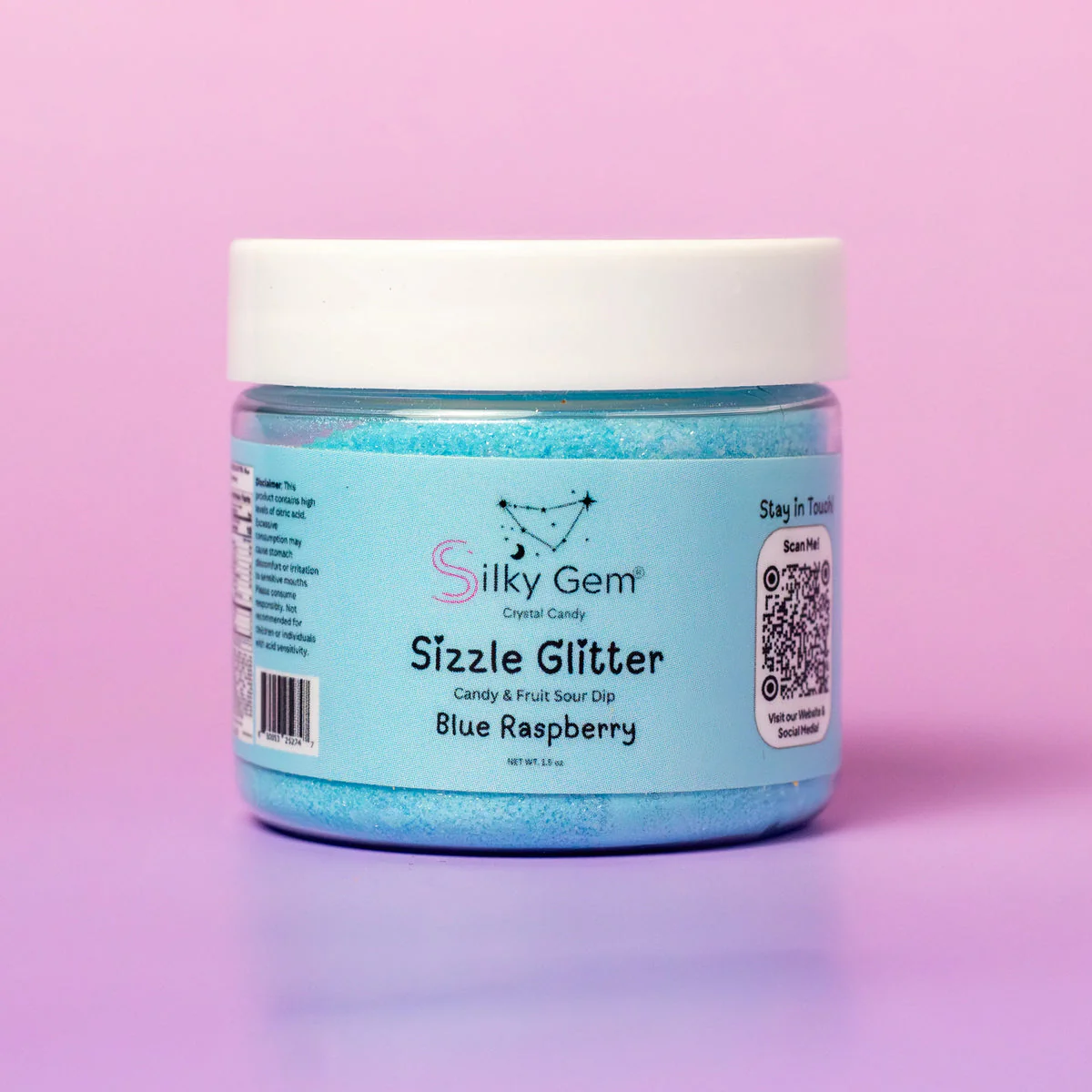 Silky Gem Sizzle Glitter Candy & Fruit Sour  - Blue Raspberry